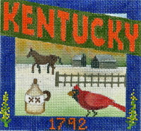 click here to view larger image of Postcard - Kentucky (hand painted canvases)