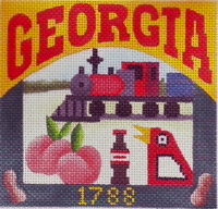 click here to view larger image of Postcard - Georgia (hand painted canvases)