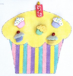 click here to view larger image of Cupcake - Birthday (hand painted canvases)