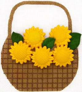 click here to view larger image of Sunflower Basket (hand painted canvases)