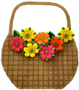 click here to view larger image of Mixed Flower Basket (hand painted canvases)