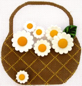 click here to view larger image of Daisies Basket (hand painted canvases)