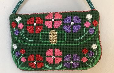 click here to view larger image of Floral Purse Ornament (hand painted canvases)