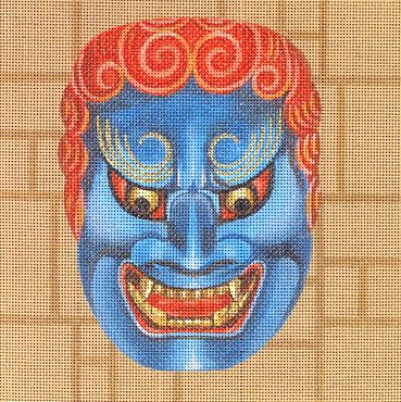 click here to view larger image of Japanese Drama Mask - Fudo (hand painted canvases)