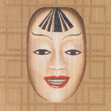 click here to view larger image of Japanese Drama Mask - Kasshiki (hand painted canvases)