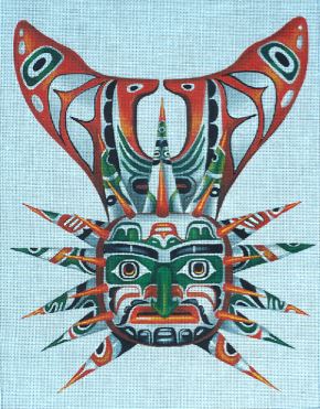 Indian Mask - Ancestral Sun hand painted canvases 