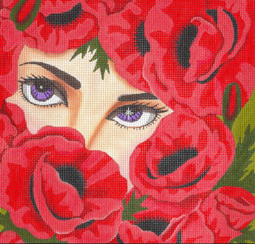 click here to view larger image of Peek-a-Boo - Poppy (hand painted canvases)