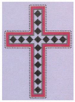 click here to view larger image of Black Diamond Cross (hand painted canvases)