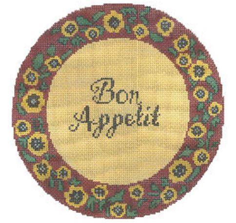 click here to view larger image of Bon Appetit Plate (hand painted canvases)