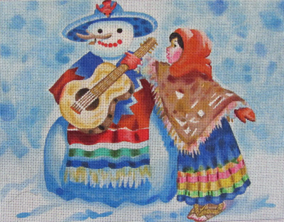 click here to view larger image of Musical Snowman (hand painted canvases)