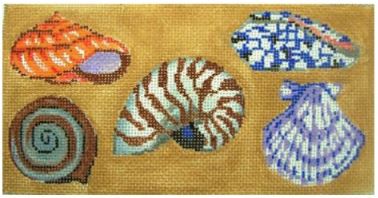click here to view larger image of Shells Eyeglass Case (hand painted canvases)
