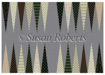 click here to view larger image of Patterned Points Backgammon   (hand painted canvases)