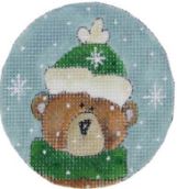 click here to view larger image of Little Bear w/Green Hat (hand painted canvases)