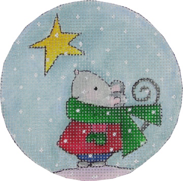 click here to view larger image of Christmas Mouse Stargazing (hand painted canvases)