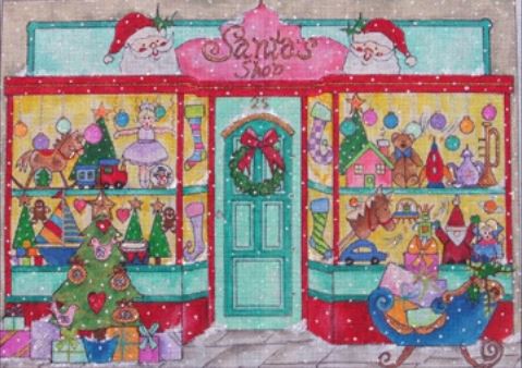 click here to view larger image of Santas Shop (hand painted canvases)