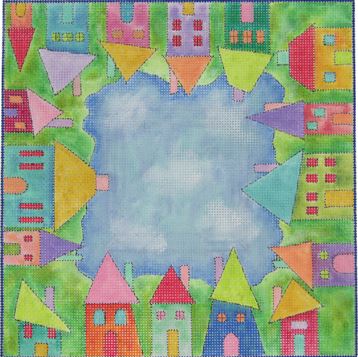 click here to view larger image of Snowy Village (hand painted canvases)
