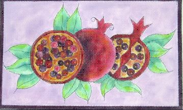 click here to view larger image of Pomegranate Woodblock - Revisited B (hand painted canvases)