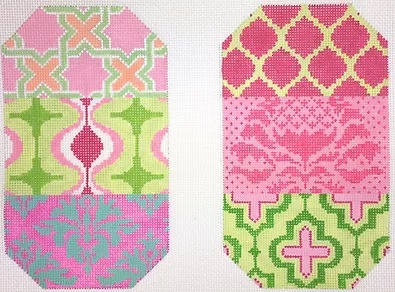 click here to view larger image of Glasses Case - Damask Patchwork (hand painted canvases 2)