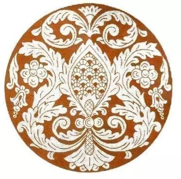 click here to view larger image of Block Print Round (hand painted canvases)