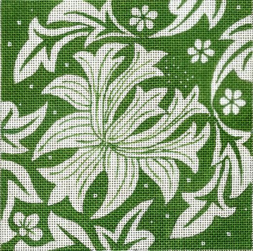 click here to view larger image of Block Print Green (hand painted canvases)