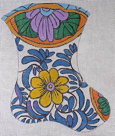 click here to view larger image of Talavera Mini Stocking 1 (hand painted canvases)