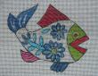 click here to view larger image of Piranha Ornament (hand painted canvases)
