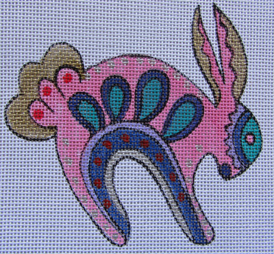 click here to view larger image of Rabbit Ornament   (hand painted canvases)
