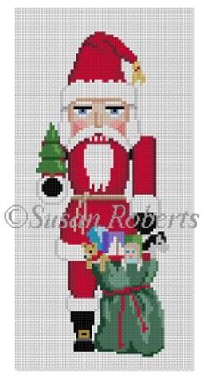 click here to view larger image of Nutcracker/Santa w/Bag and Tree (hand painted canvases)