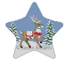 click here to view larger image of Star/Reindeer (hand painted canvases)