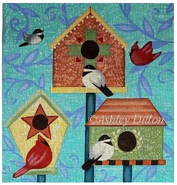 click here to view larger image of Bird Houses (hand painted canvases)