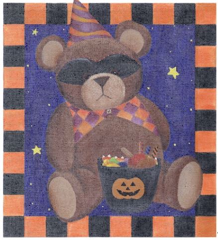 click here to view larger image of Halloween Teddy Bear (hand painted canvases)