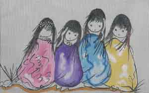 click here to view larger image of Four Sisters (hand painted canvases)