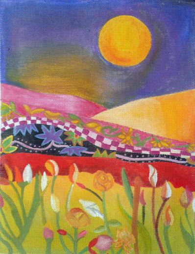 click here to view larger image of Spring Moon (hand painted canvases)