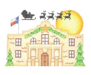 click here to view larger image of Alamo Decorated for Christmas (hand painted canvases)