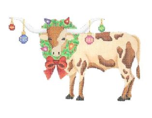 click here to view larger image of Longhorn w/Wreath (hand painted canvases)