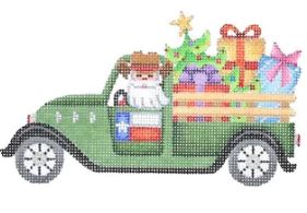 click here to view larger image of Santa in a Pickup Truck (hand painted canvases)