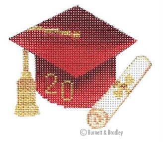 click here to view larger image of Graduation Cap/Red w/Year (hand painted canvases)