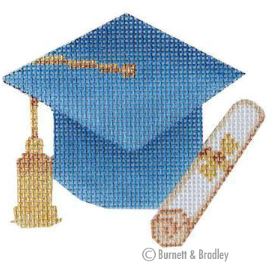 click here to view larger image of Graduation Cap/Blue (hand painted canvases)