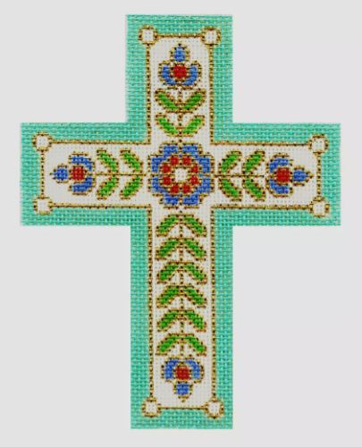 click here to view larger image of Cross Light Green/Blue/Red (hand painted canvases)