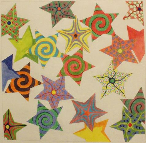click here to view larger image of Multi Stars 310 (hand painted canvases)