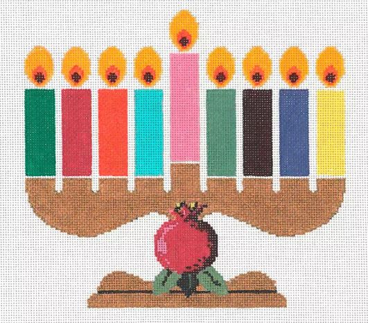 click here to view larger image of Hanukkiah (hand painted canvases)