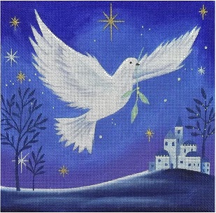 click here to view larger image of Blue Dove Bethlehem (hand painted canvases)