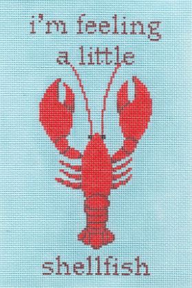 click here to view larger image of I’m Feeling a Little Shellfish - Lobster (hand painted canvases)
