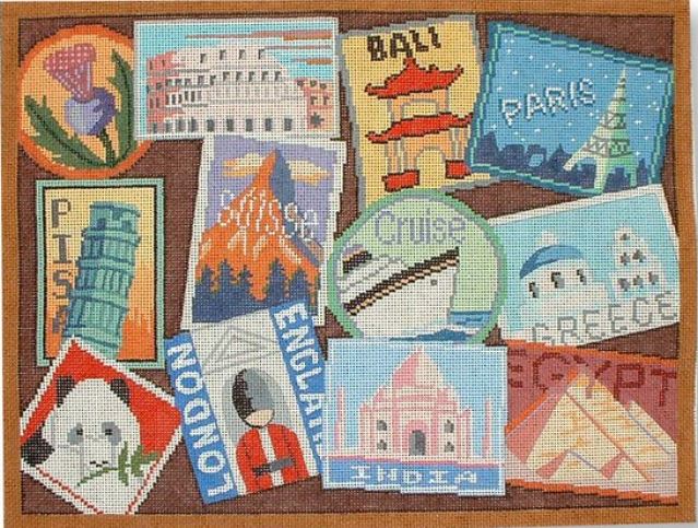 click here to view larger image of World of Travel (hand painted canvases)