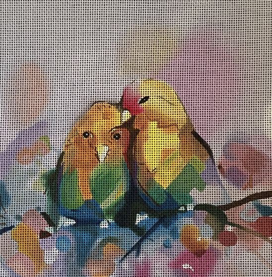 click here to view larger image of Love Birdies (hand painted canvases)
