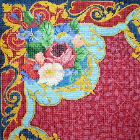 click here to view larger image of Aubusson Scroll (hand painted canvases)