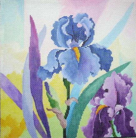 click here to view larger image of Watercolor Iris (hand painted canvases)