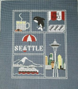 click here to view larger image of Seattle Sampler (hand painted canvases)