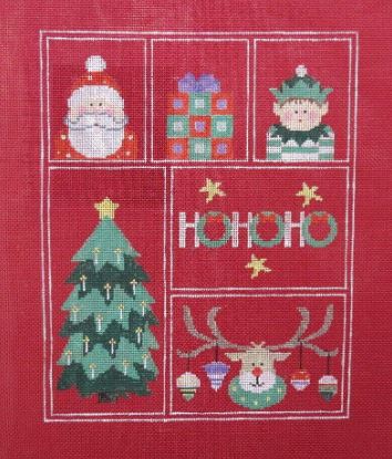 click here to view larger image of Ho Ho Ho Sampler   (hand painted canvases)