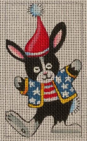 click here to view larger image of Bunny in Blue Vest (hand painted canvases)